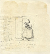 Jane D. Harvey, Figures on the Pier, Neuhaus, Switzerland – 19th-century drawing