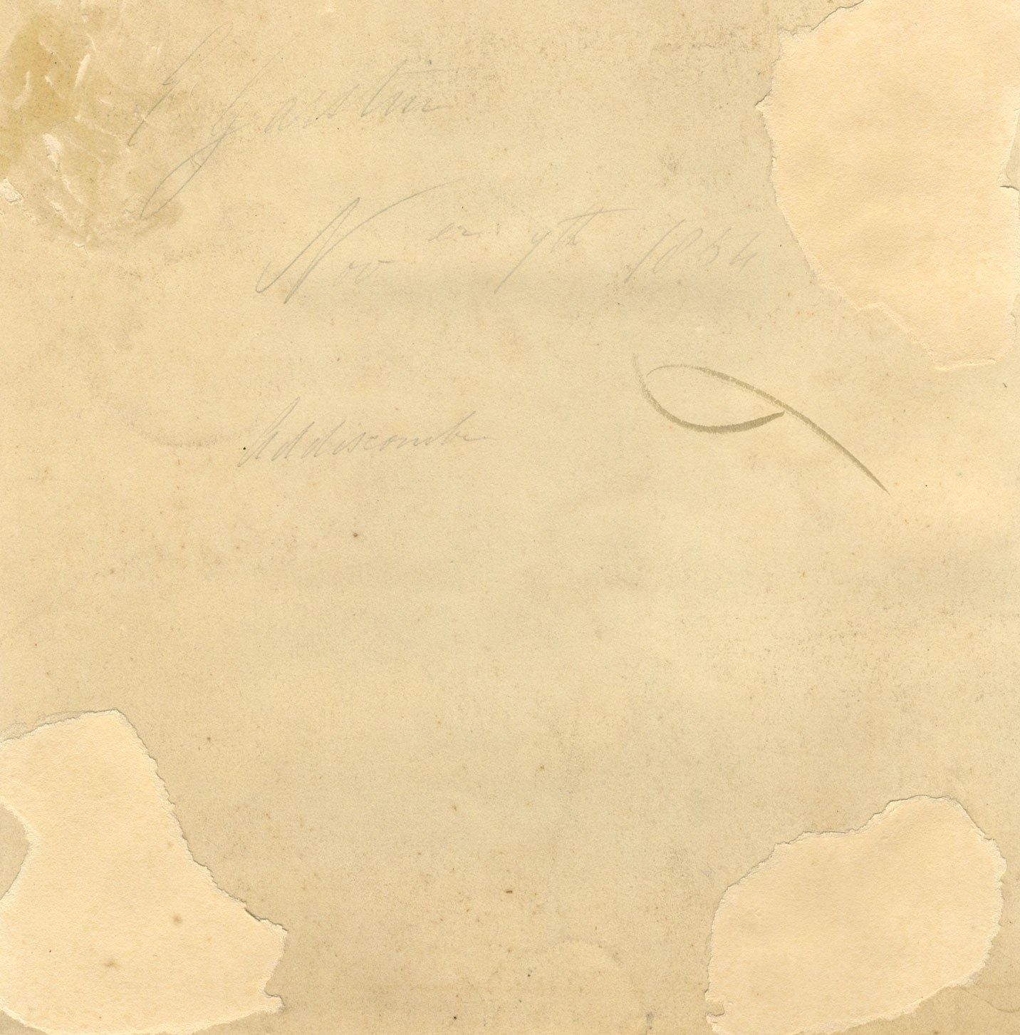 E. Garstin, Lady with Tambourine in Italianate Landscape – 1854 graphite drawing