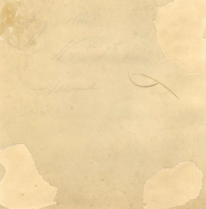 E. Garstin, Lady with Tambourine in Italianate Landscape – 1854 graphite drawing