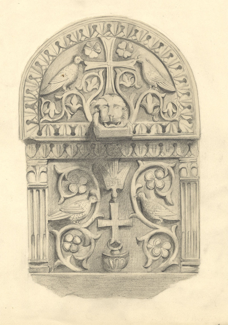 Ellen M. Murray Thomson, Byzantine Ornament – Original c.1910s graphite drawing