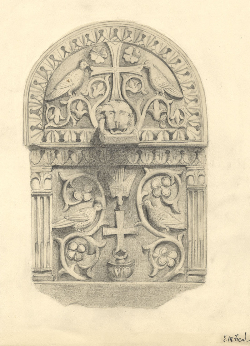 Ellen M. Murray Thomson, Byzantine Ornament – Original c.1910s graphite drawing