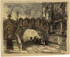 Alfred Crowquill, Church Interior with Procession – mid-19th-century ink drawing