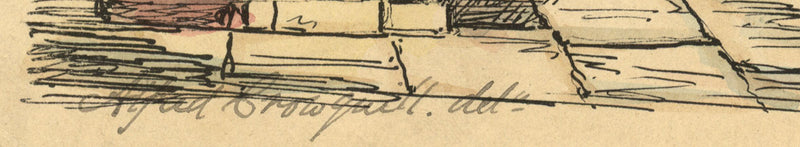 Alfred Crowquill, Church Interior with Procession – mid-19th-century ink drawing