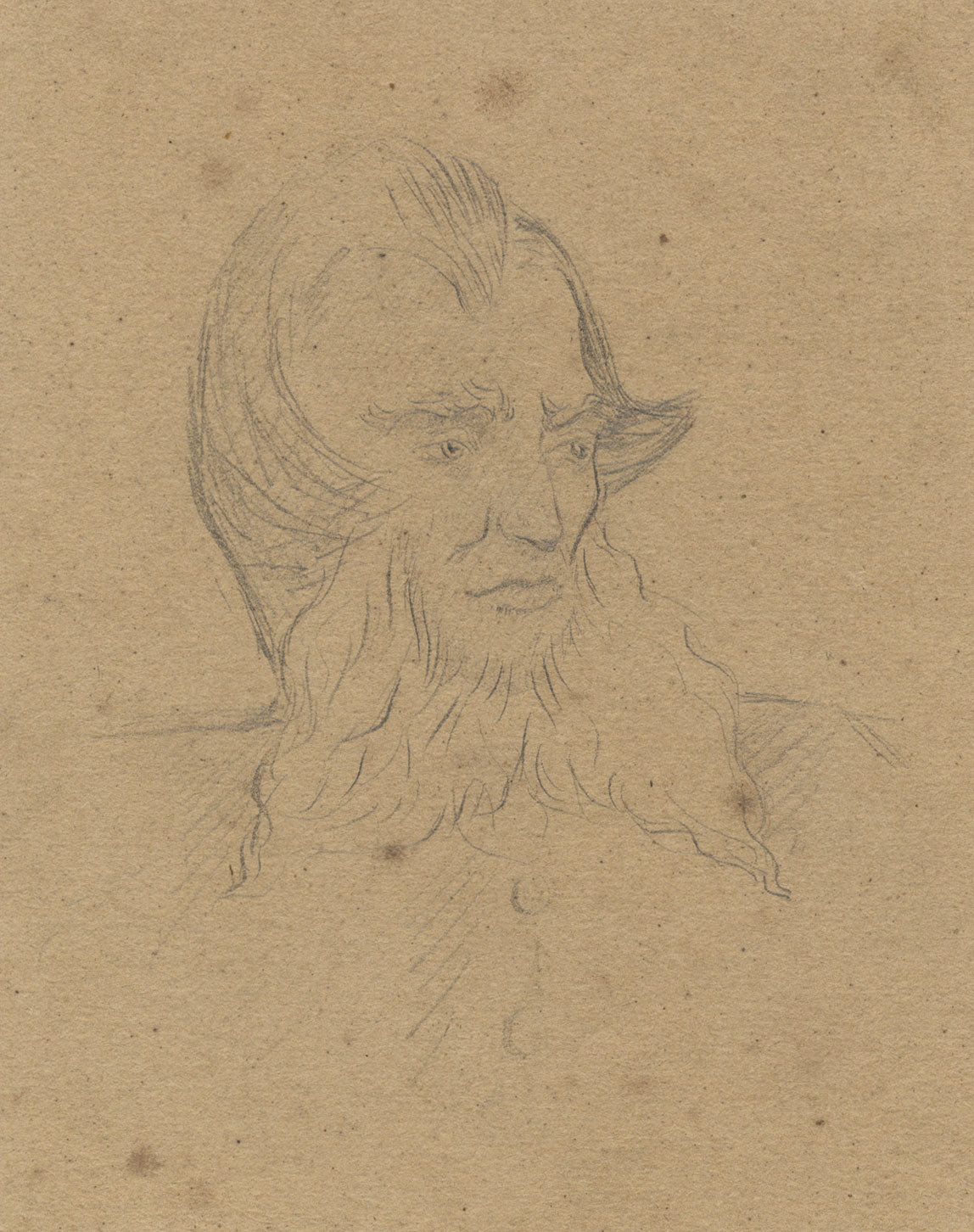 Portrait of a Man with French Fork Beard – late 19th-century graphite drawing