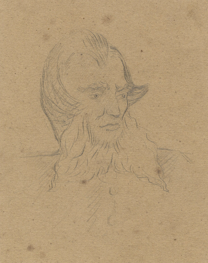 Portrait of a Man with French Fork Beard – late 19th-century graphite drawing