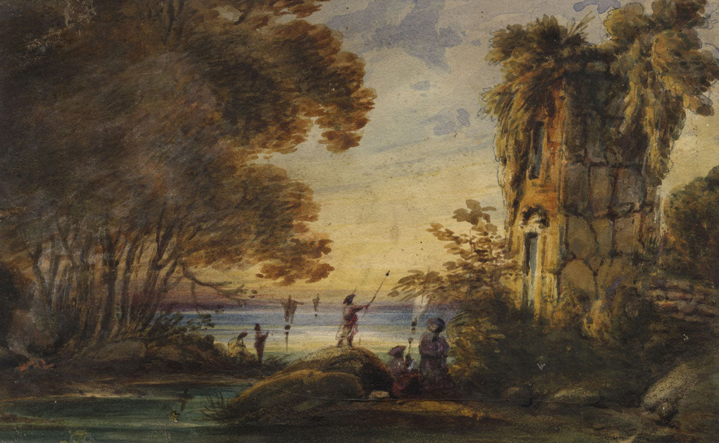 Irvine, Indian Landscape Ruins, Possibly Pondicherry – early C19th watercolour