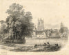 Thomas Maisey PNWS, Riverside with Church & Weir – early 19th-century lithograph