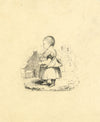 Young Child on Street – Original early 19th-century pen & ink drawing