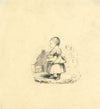 Young Child on Street – Original early 19th-century pen & ink drawing