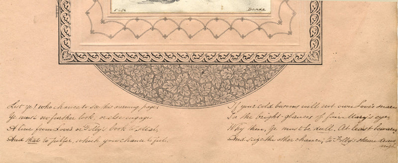 Album Frontispiece 'Love or Folly' Placard – early 19th-century graphite drawing