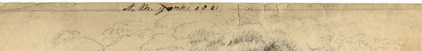 A.M. Yorke, Watermill with Figure – Original 1821 graphite drawing