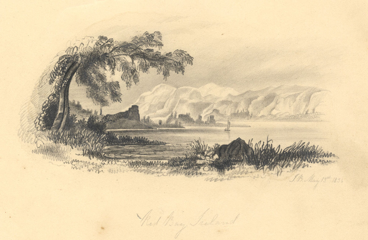 J.B., Red Bay Castle, County Antrim, Ireland – Original 1836 graphite drawing