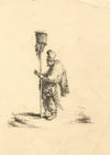 J.J., The Rat-catcher After Jan van Vliet – Original 1837 pen & ink drawing