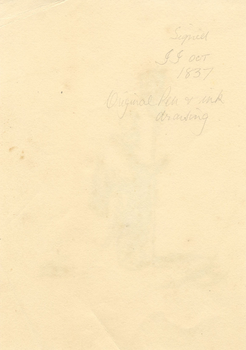 J.J., The Rat-catcher After Jan van Vliet – Original 1837 pen & ink drawing