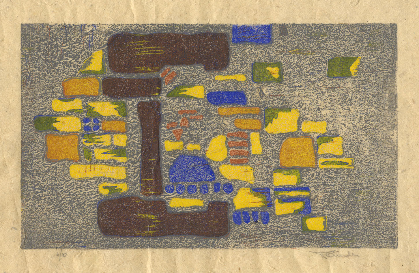 Limited Edition Mid-century Abstract Design – Original 1955 screen print