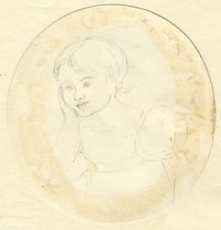 Portrait of a Red-Haired Child – Original mid-19th-century watercolour painting