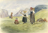 Alpine Children with Pack Baskets