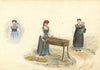 Women & Child in Swiss Local Dress – Original 1870s watercolour painting