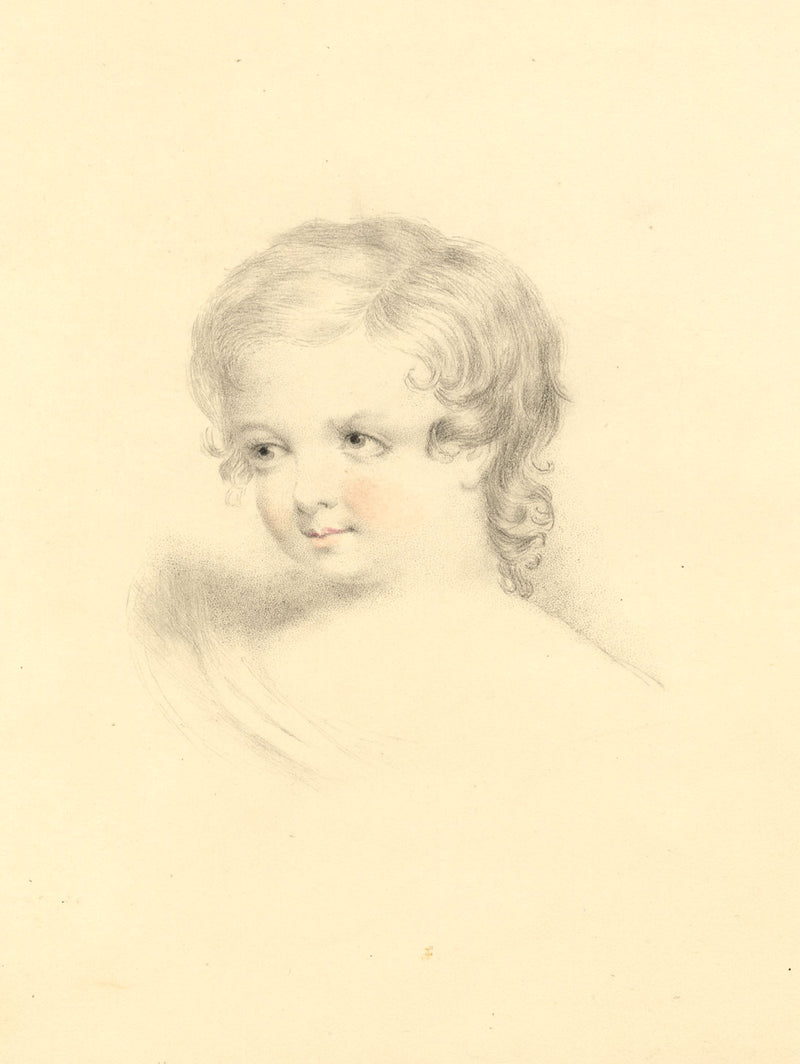 A.M.H., Portrait of a Sweet Young Child – early 19th-century graphite drawing