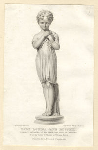 J. Thomson, Lady Louisa Jane Russell, Sculpture as a Young Girl – 1826 engraving