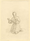 Facsimile di Raffaello, Figura di un giovane inginocchiato – incisione a pastello del 1818 circa