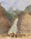 E. Venis, Waterfall, Ecclesbourne Glen, Hastings – late 19th-century watercolour