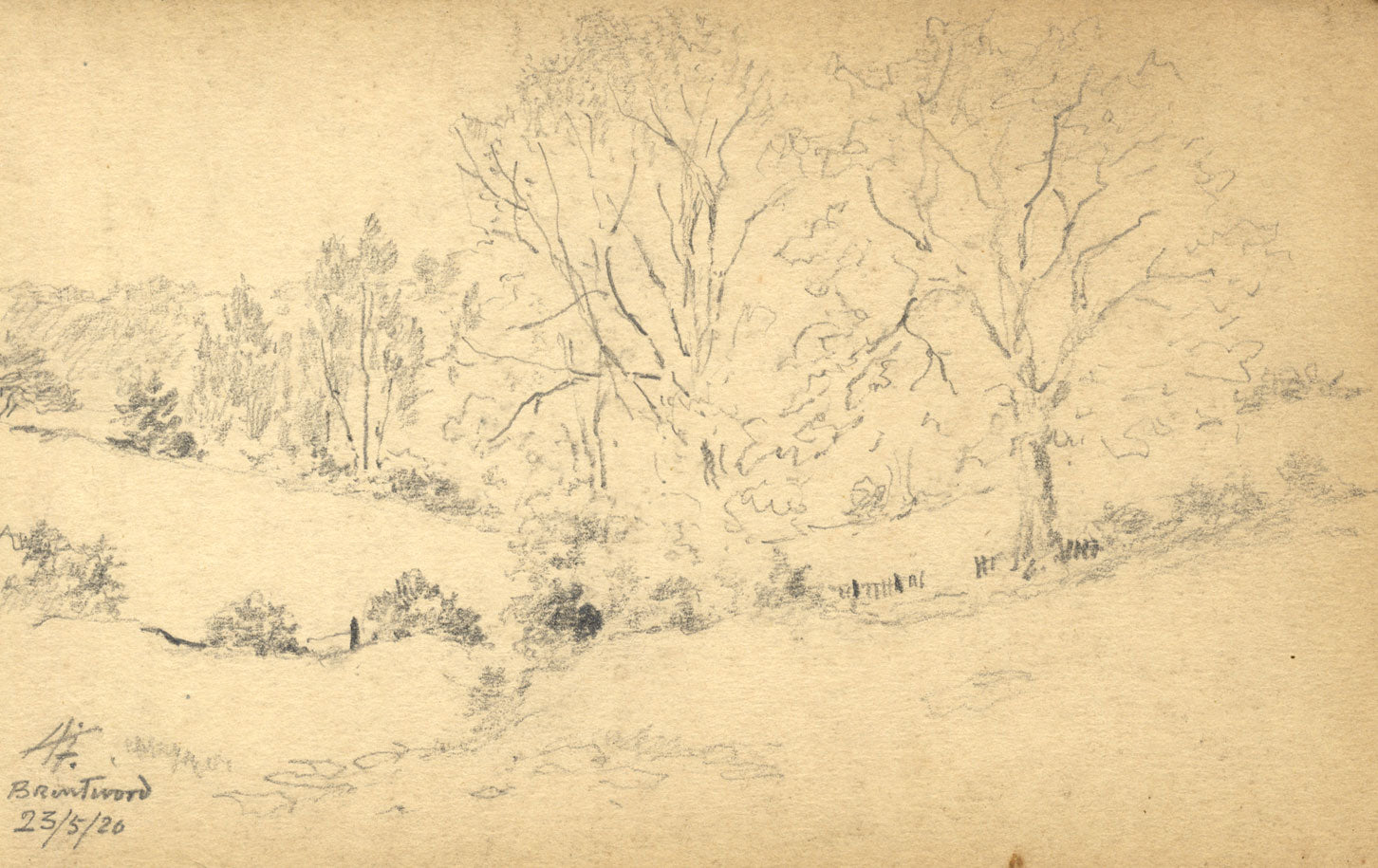 Arthur Frederics, Brentwood – Original 1920 graphite drawing