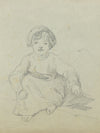 John Henry Mole VPRI, Sweet Young Girl – Miniature mid-C19th graphite drawing