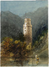 Ox Tower (Ochsenturm), Oberwesel, Rhine – mid-19th-century watercolour painting