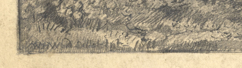 William H. Ward, Figure in un paesaggio boscoso – disegno a grafite del XIX secolo