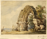 M.G.S. Robarts, Topographical Sketch of Norman Arch – 1839 watercolour painting