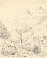 Miss Wingfield, Saint-Sauveur, Hautes-Alpes – Original 1865 graphite drawing