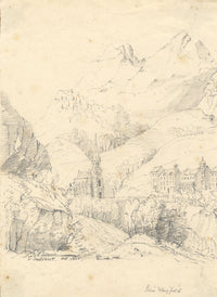 Miss Wingfield, Saint-Sauveur, Hautes-Alpes – Disegno originale in grafite del 1865