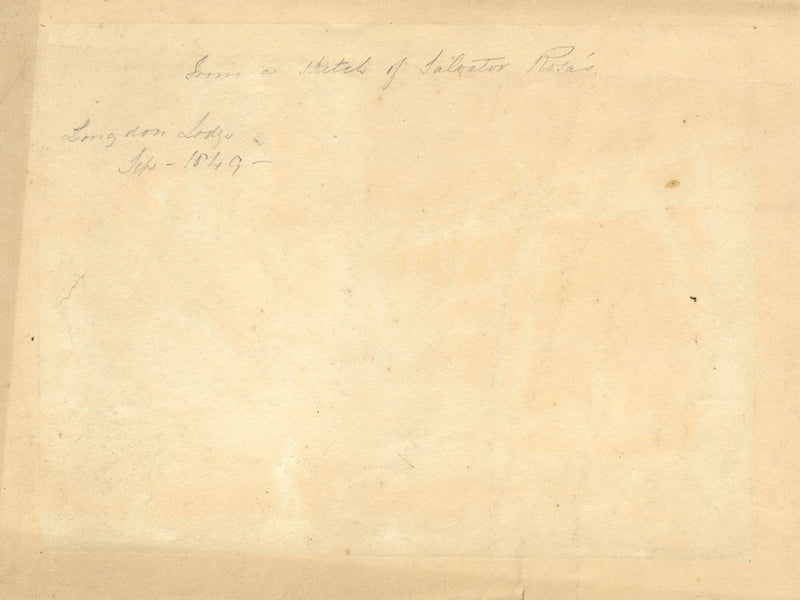 Italian Footbridge & Tower after a Sketch by Salvator Rosa – 1849 watercolour