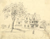 William Pattison, Victorian House & Garden – mid-19th-century pen & ink drawing