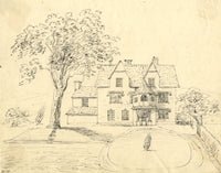 William Pattison, Victorian House & Garden – mid-19th-century pen & ink drawing