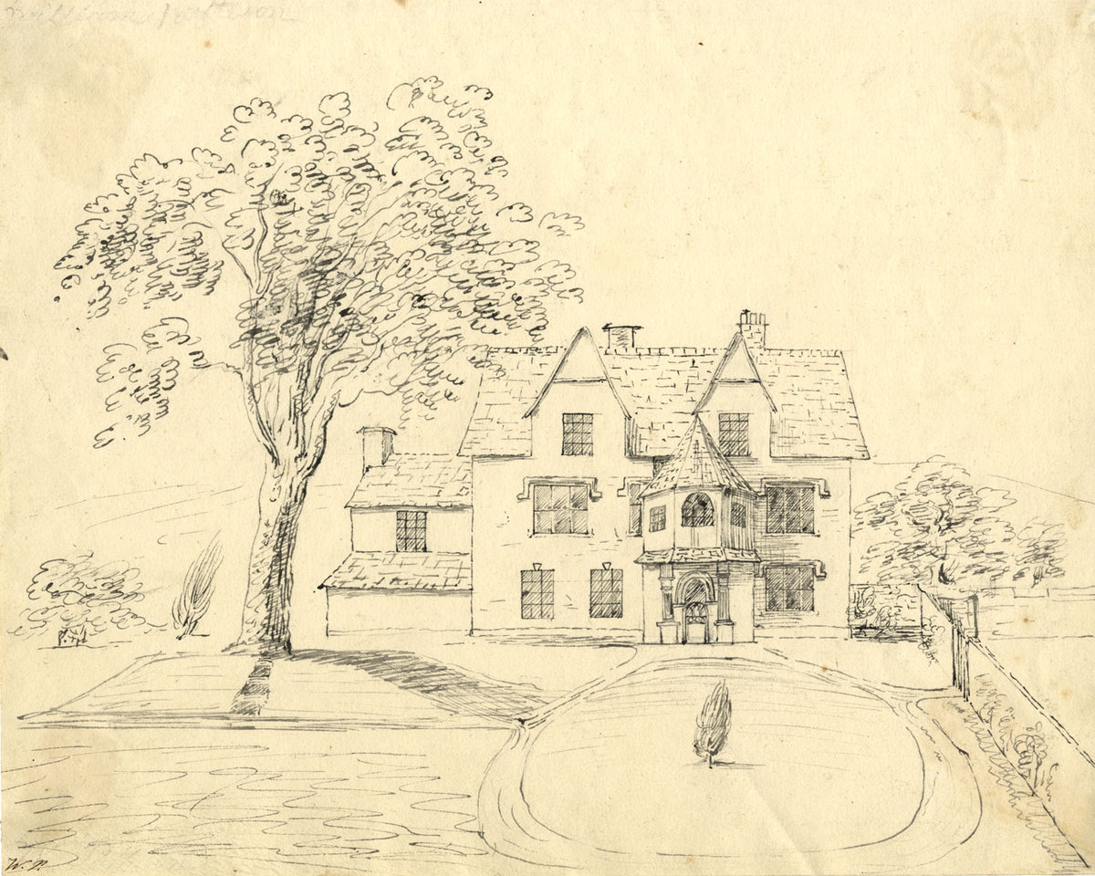 William Pattison, Victorian House & Garden – mid-19th-century pen & ink drawing
