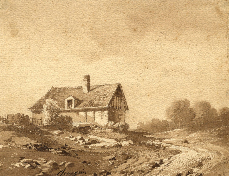Possibly Amédée Bourgeois, Rural House in France –early 19th-century watercolour