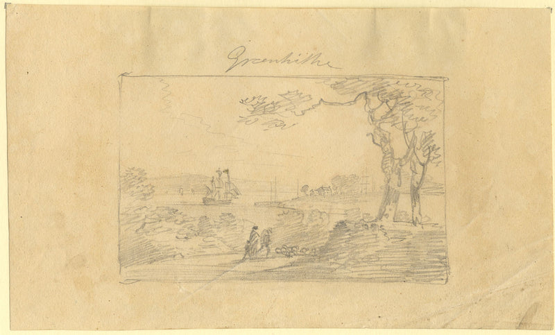 William Payne AOWS, Greenhithe, Kent – Original c.1808 graphite drawing