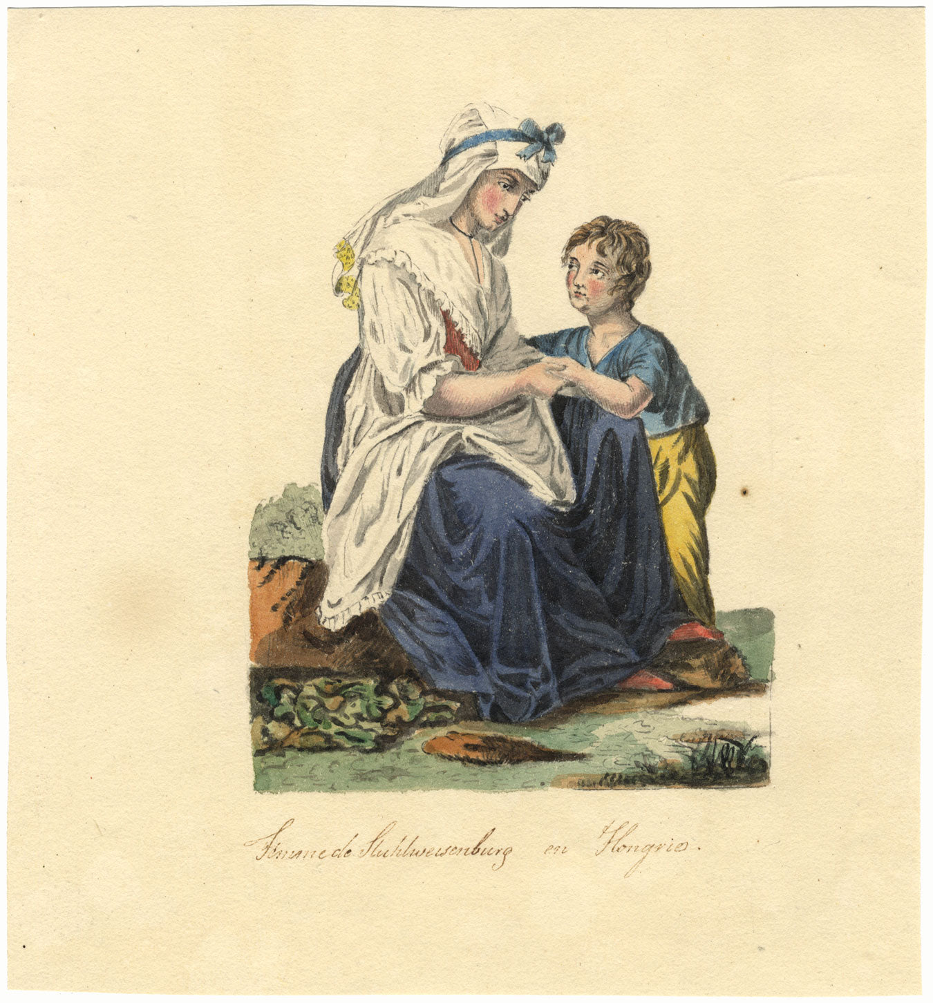 Woman from Stuhlweissenburg in Hungary – early 19th-century watercolour painting