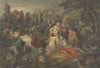 Battlefield Scene with Women Mourning – Original 19th-century mezzotint print