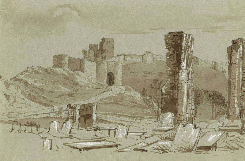 Georgiana Nicholls, Scarborough Castle from Churchyard – c.1847 watercolour