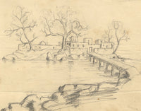 Fort at Belal, Possibly Sudan – Original 1898 graphite drawing