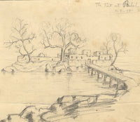 Fort at Belal, Possibly Sudan – Original 1898 graphite drawing