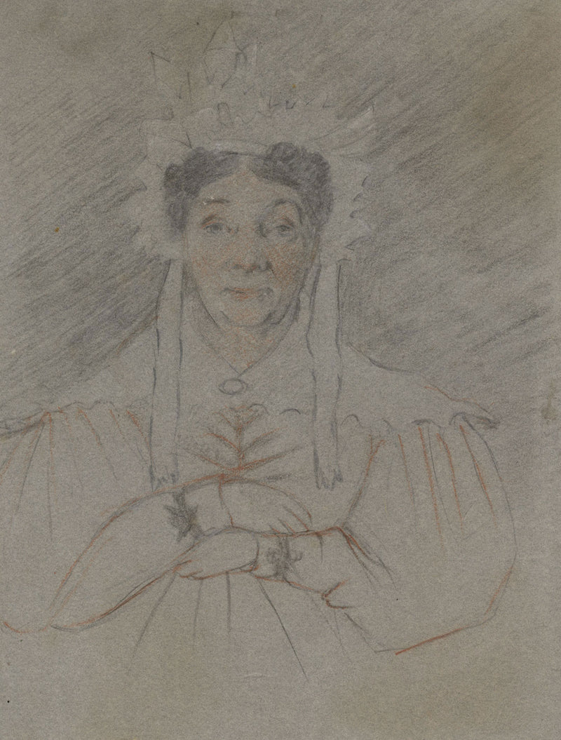 Portrait of a Woman in a Bonnet – Original c.1900 graphite drawing