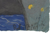 R. McNair, Cantiere navale, forse il Clyde – Dipinto a guazzo originale del 1957