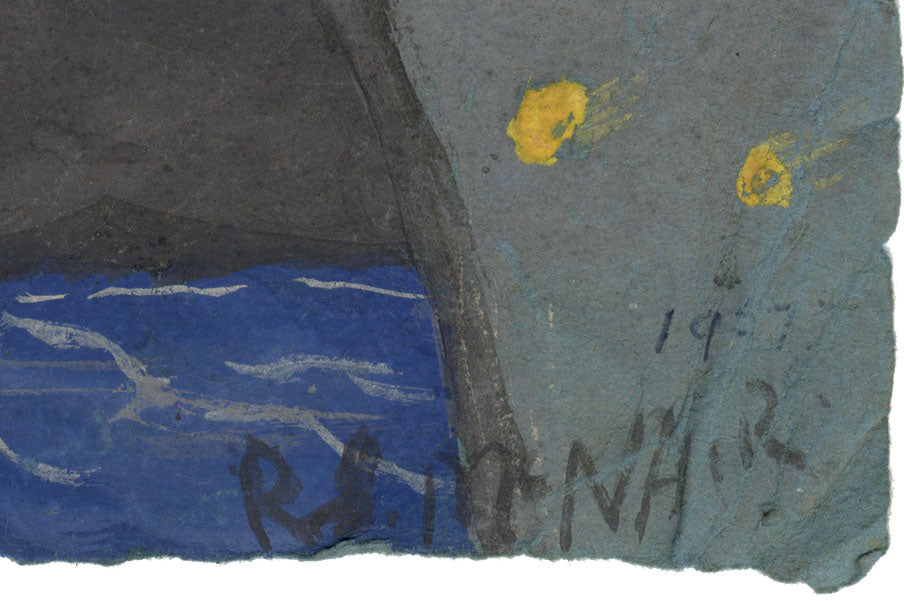 R. McNair, Cantiere navale, forse il Clyde – Dipinto a guazzo originale del 1957