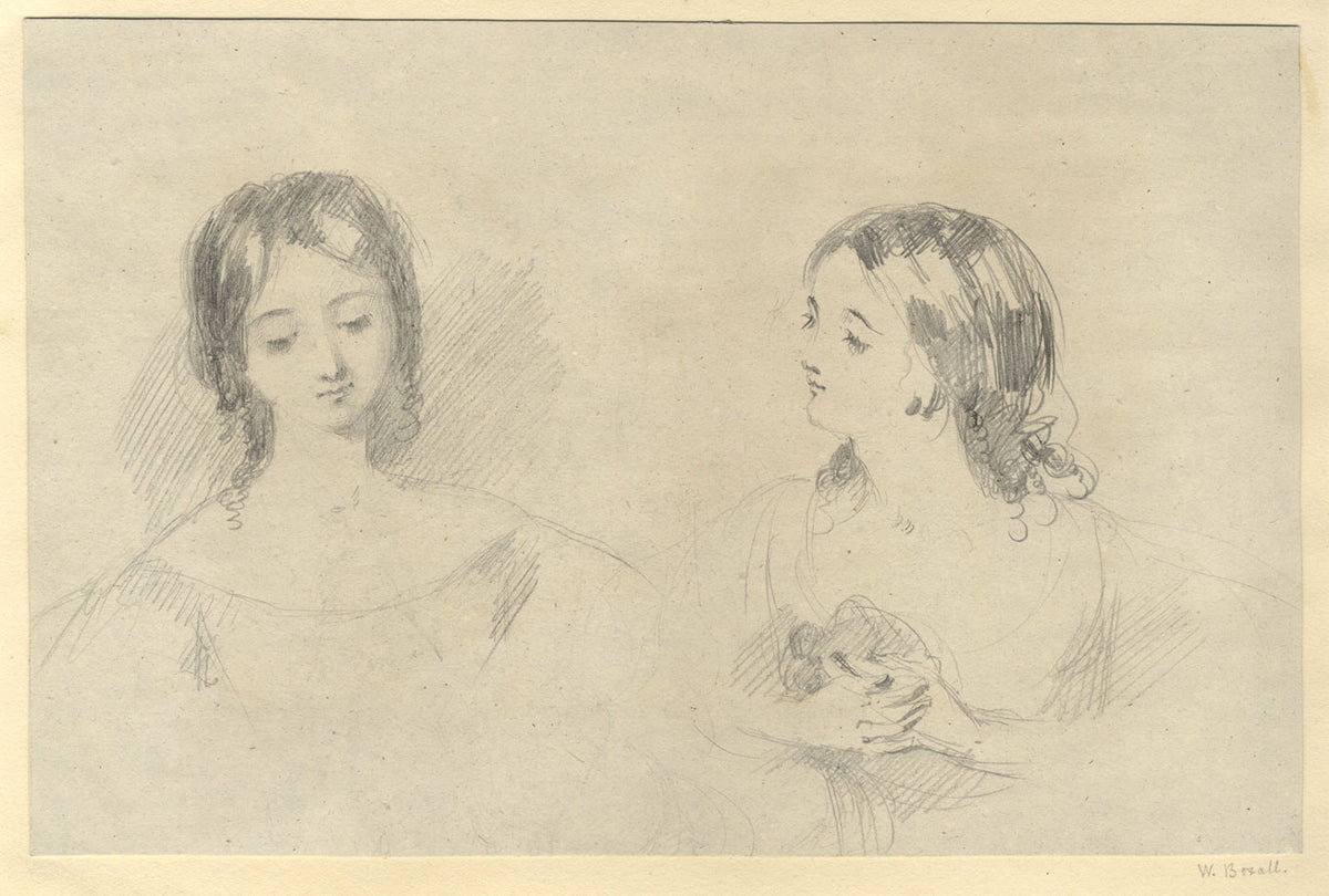 Sir William Boxall RA, Doppio ritratto di giovane donna – disegno di inizio XIX secolo