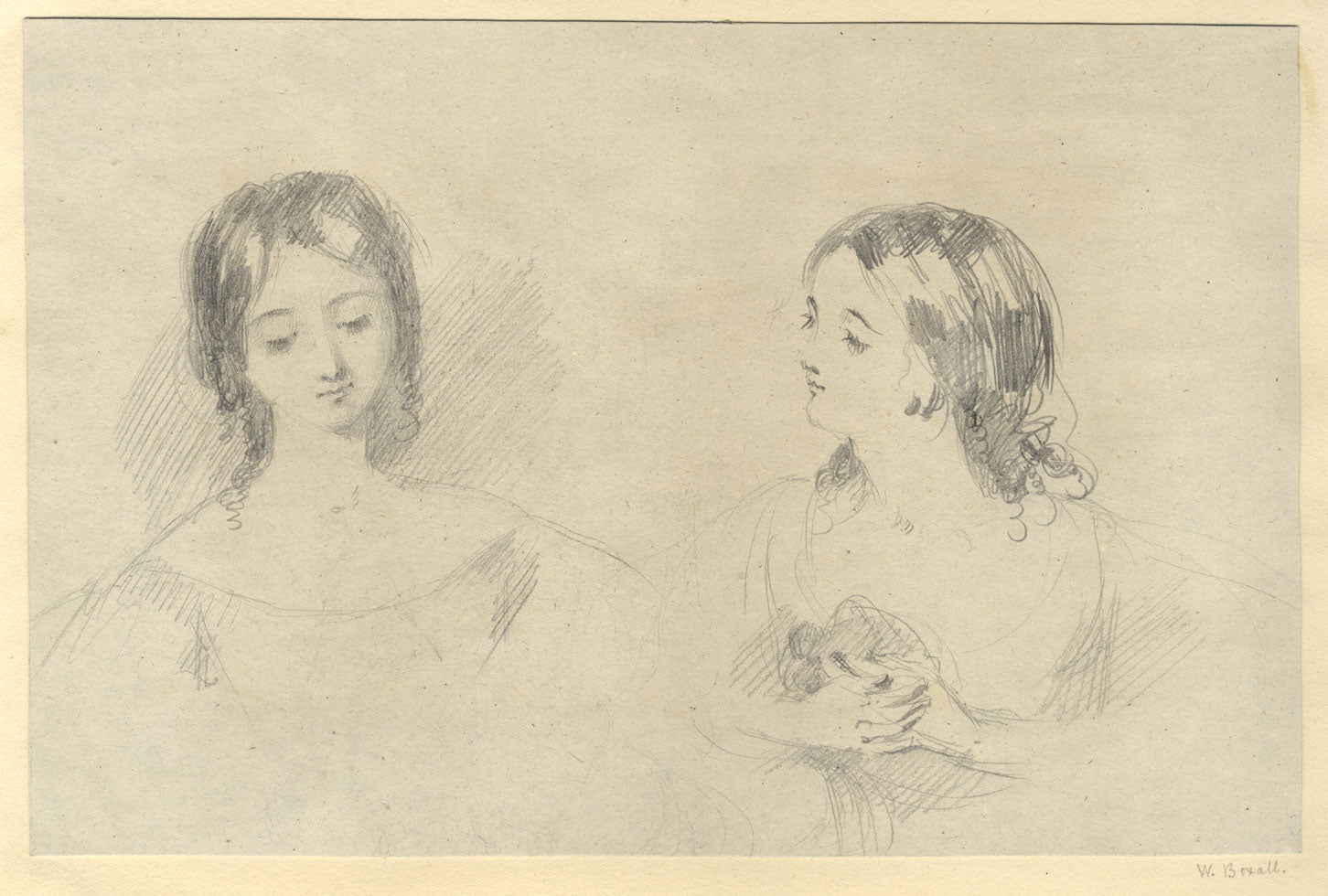 Sir William Boxall RA, Doppio ritratto di giovane donna – disegno di inizio XIX secolo
