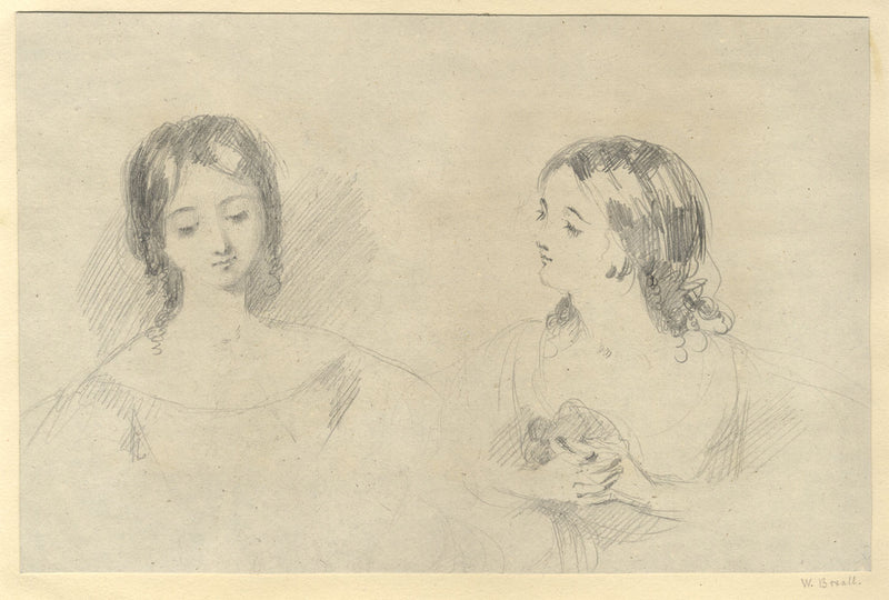Sir William Boxall RA, Doppio ritratto di giovane donna – disegno di inizio XIX secolo